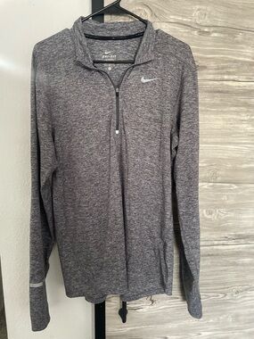 Nike Grey Heather Dri-FIT Quarter-Zip Pullover